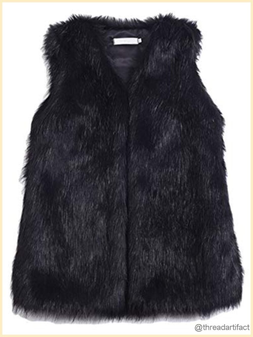 Sleeveless Faux Fur Vest Coat with Hook Closure